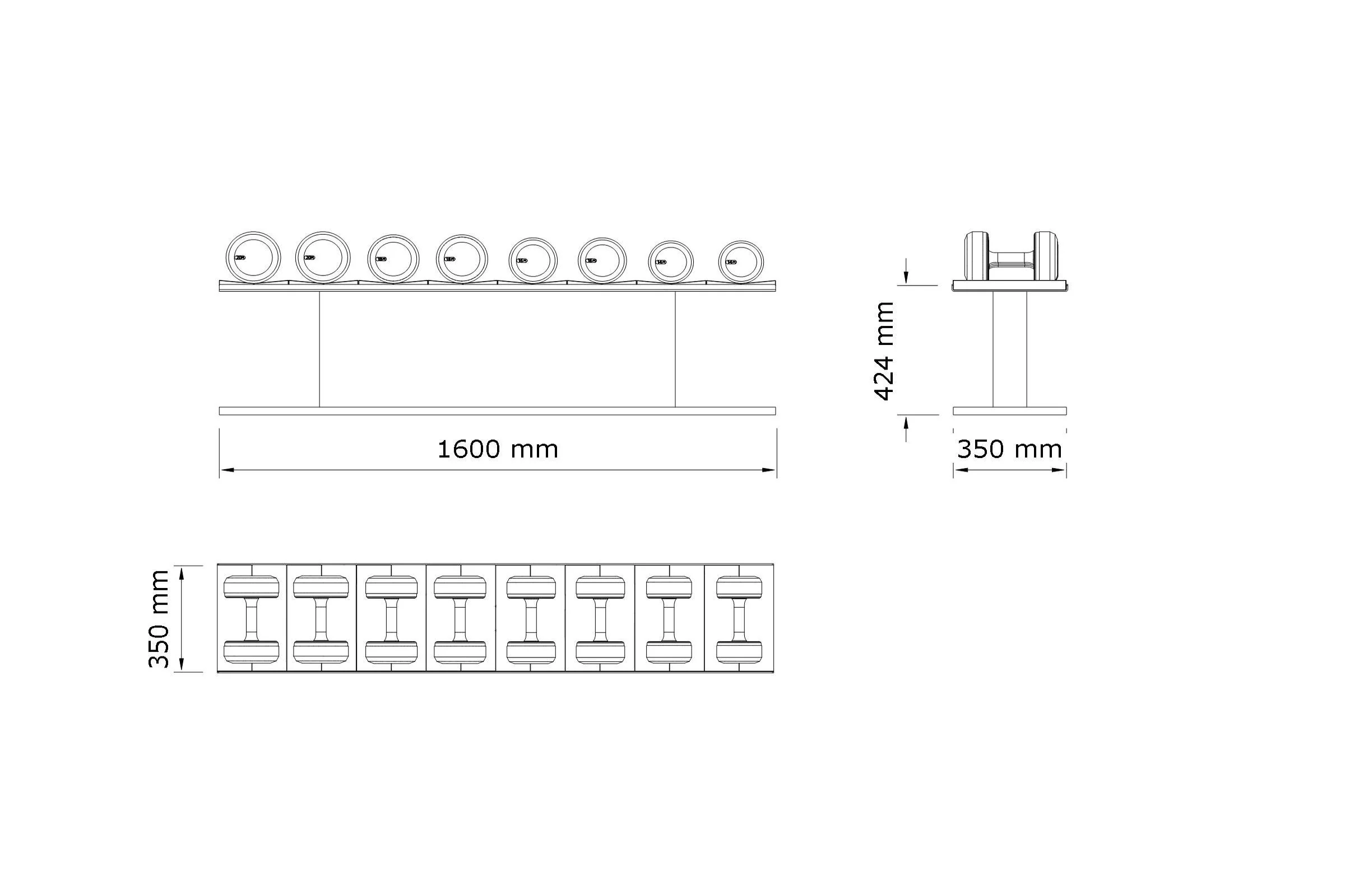 COLMIA™ POWER - Dumbbells With Horizontal Rack - Image 4