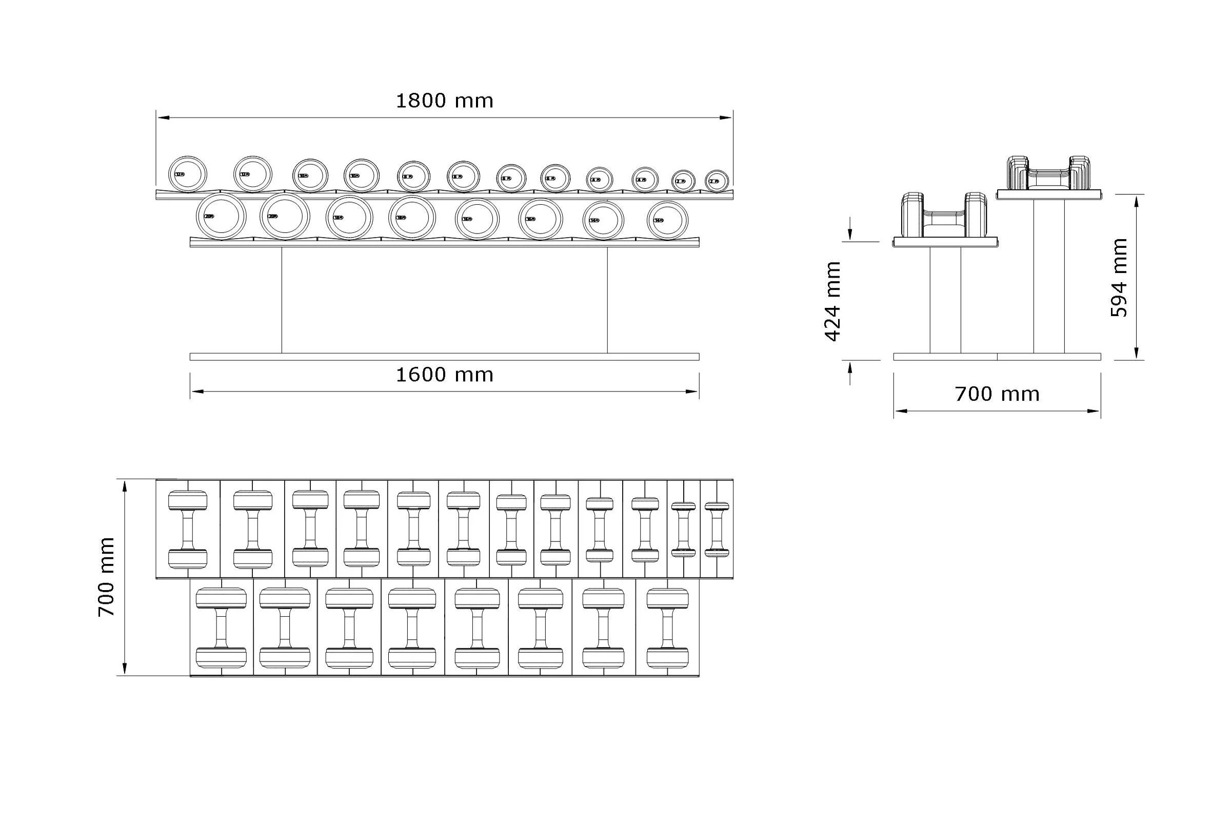 COLMIA™ SET - Dumbbells With Horizontal Rack - Image 6