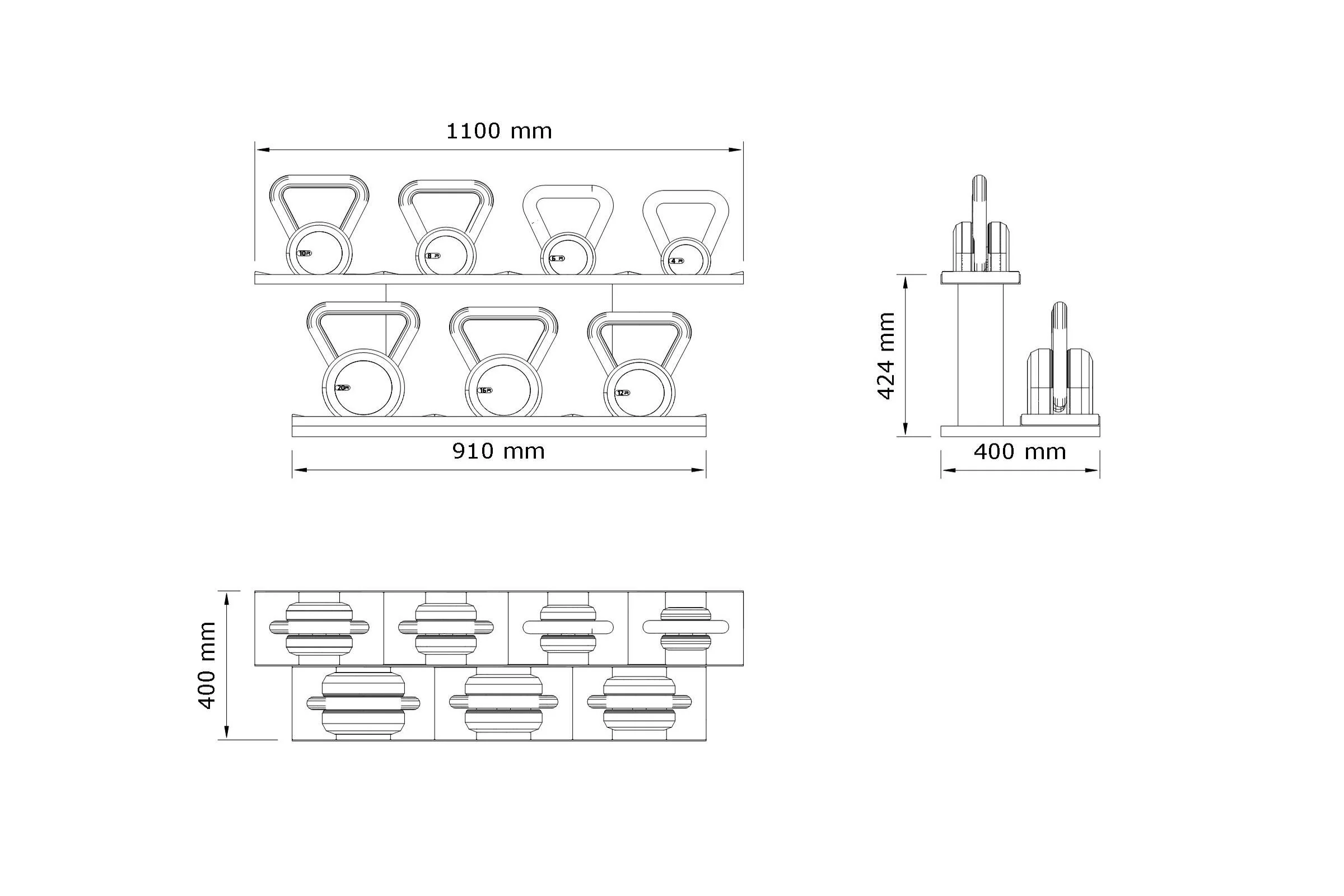 LOVA™ SET - Kettlebells With Horizontal Rack - Image 5